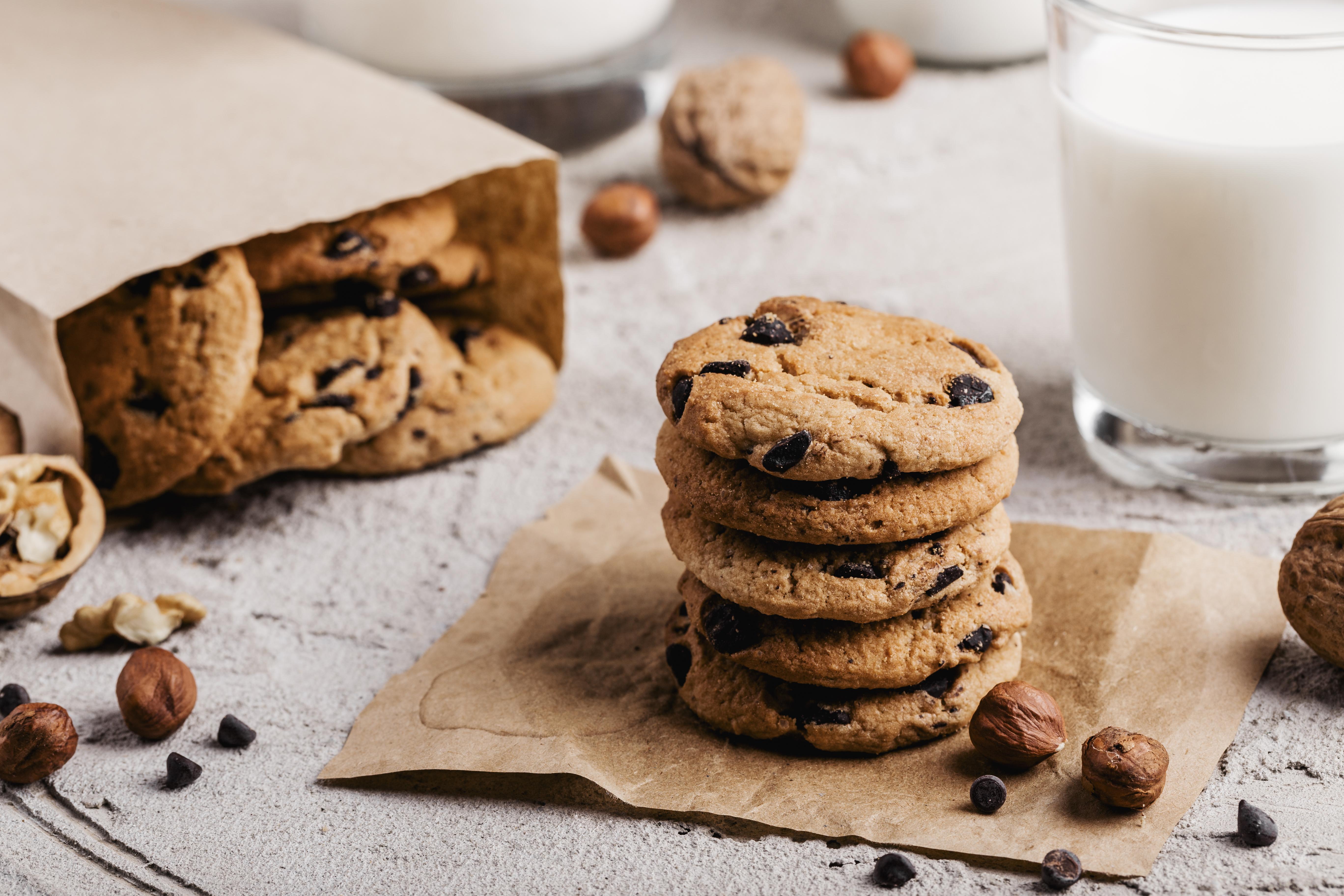 Pile of chocolate chips cookies